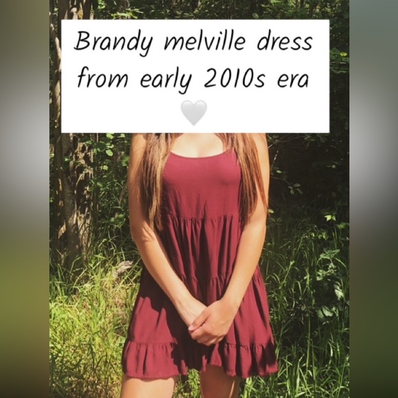 Brandy Melville Dress 🌸 Early 2010s Vibe Classic Burgundy Flowy Sundress - Picture 1 of 6